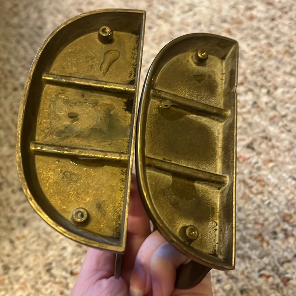 Vintage Brass Harp Music Note Bookends - Picture 11 of 12